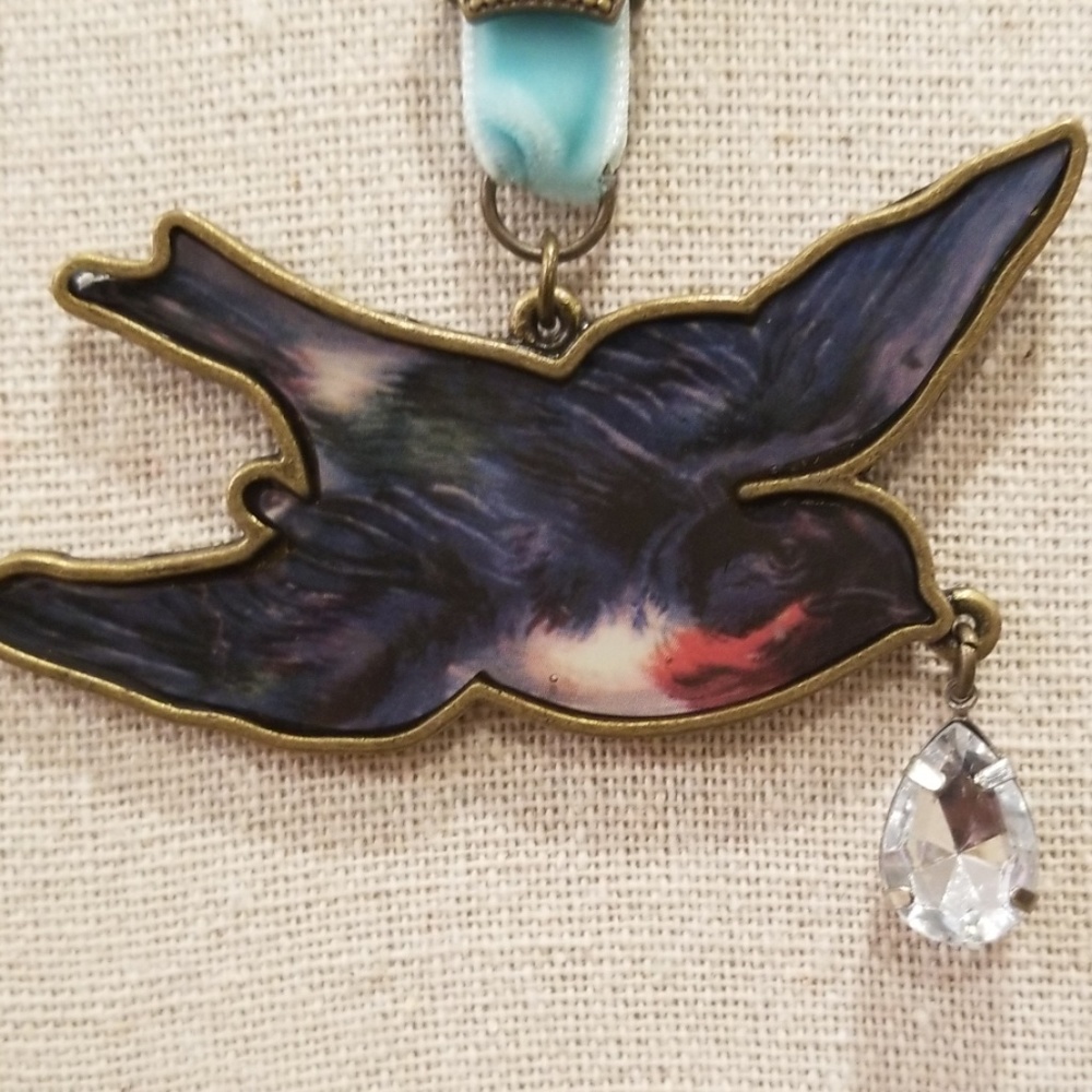 Brown Leather Rope Necklace with Dove Pendant - Picture 5 of 7